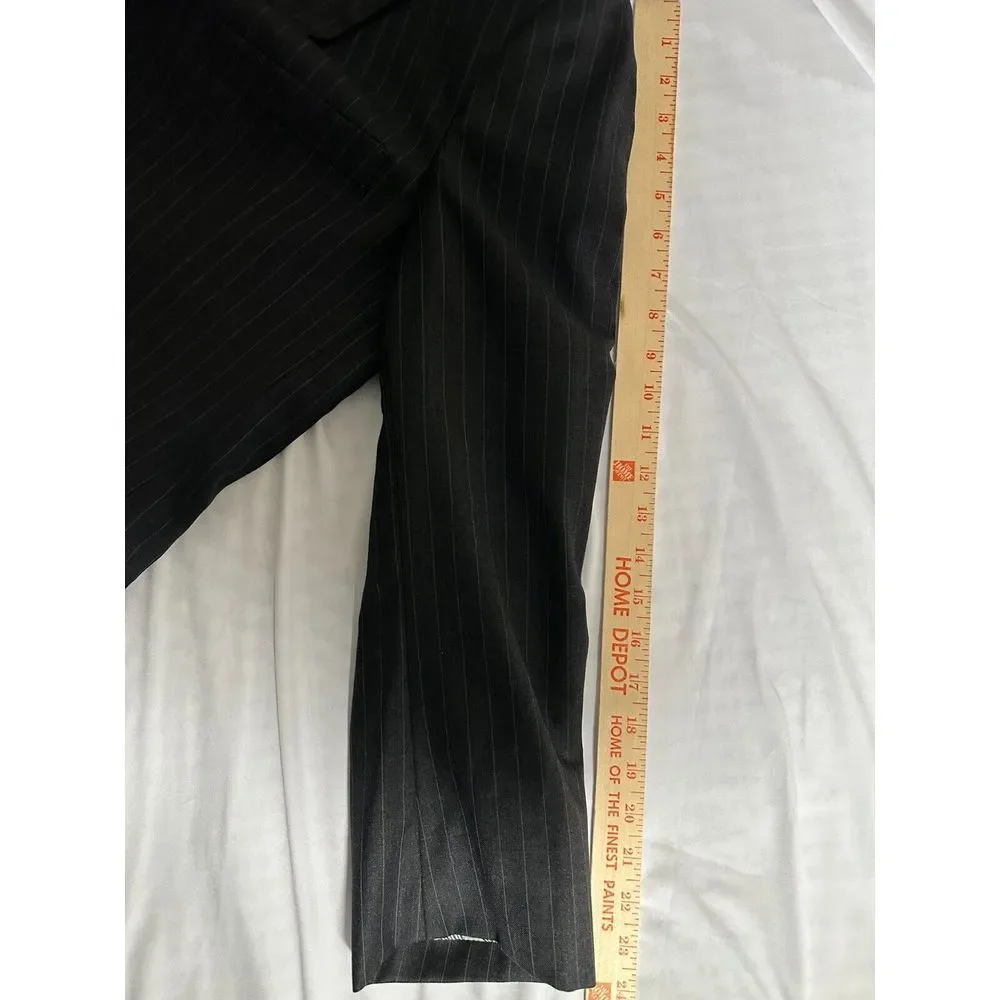 Brooks‎ Brothers 346 Blazer Men 41 Gray Pin Striped Black Sport Jacket Wool